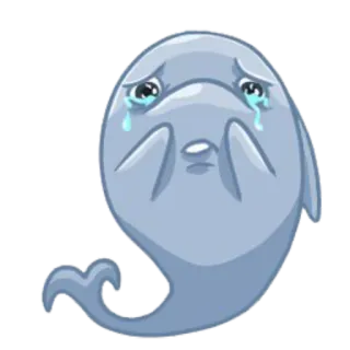 😢 イルカ, 泣く, 悲しい, 感情, 涙, 動物 telegram sticker