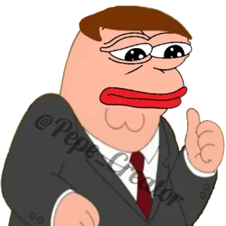 🐸 @Pepe_Creator pepe, meme, homme d'affaires, costume, dessin animé, personnage telegram sticker