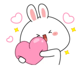 💤 bunny, rabbit, heart, love, cute, cartoon, animal telegram sticker