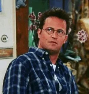 😐 Chandler Bing Friends chandler bing, przyjaciele, serial tv, matthew perry, śmieszne, sarkastyczny telegram sticker