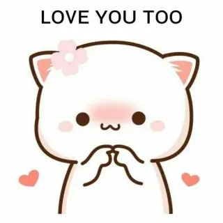 😋 LOVE YOU TOO 사랑, 귀여운, 고양이, 하트, 애정, 사랑스러운 telegram sticker
