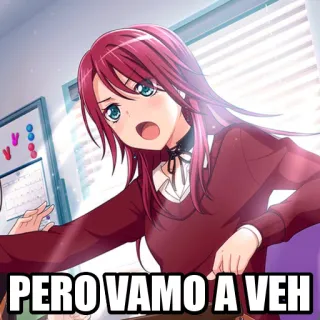 😠 PERO VAMO A VEH Anime, Mädchen, Ausdruck, Spanisch whatsapp sticker