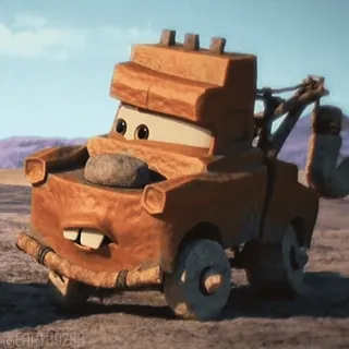 🤨 Mater Cars dessin animé, véhicule, dépanneuse, Disney, Pixar, personnage, animé telegram sticker