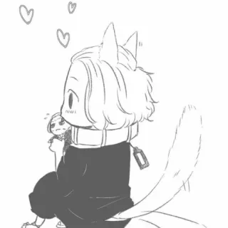 💛 Anime, Manga, Niedlich, Kawaii, Katzenohren, Chibi telegram sticker