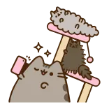 📸 Pusheen cat, kitten, cute, cartoon, playful, animated, pet, animals telegram sticker