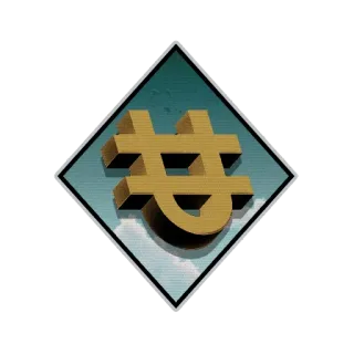 💲 symbol, golden symbol, geometry telegram sticker