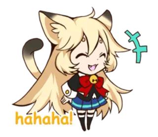 😂 hahaha! Anime, Gatto, Ridere, Chibi, Kawaii, Felice telegram sticker