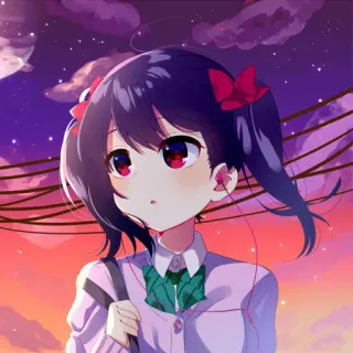 😮 ragazza anime, kawaii, manga, illustrazione, uniforme scolastica, carina telegram sticker