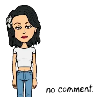 😐 no comment Avatar, Bitmoji, Kein Kommentar, Cartoon telegram sticker