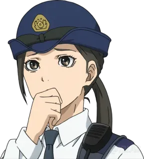 🤔 Polizei, Anime, Charakter, Beamter, Uniform, Frau, Frau whatsapp sticker