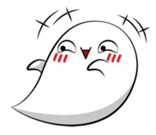 😊 spook, schattig, cartoon, kawaii, blozend telegram sticker