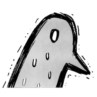😰 นก, เครียด, เหงื่อออก, การ์ตูน, ตลก, สเก็ตช์ whatsapp sticker