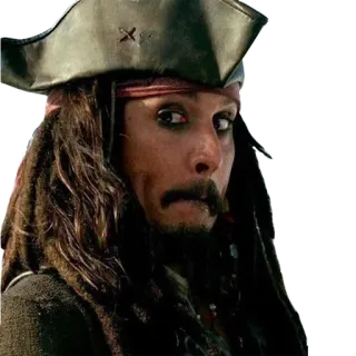 😶 Jack Sparrow Pirates of the Caribbean pirate, capitaine, personnage, film, Jack Sparrow whatsapp sticker