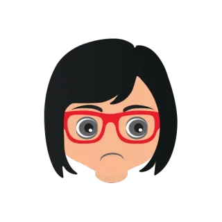 😔 Tina Belcher Bob's Burgers カートゥーン, 眼鏡, アニメ, ティナ・ベルチャー, ボブズ・バーガーズ, 気まずい, 悲しい telegram sticker