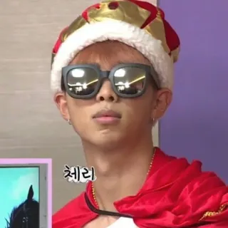 🍁 체리 man, sunglasses, crown, robe telegram sticker