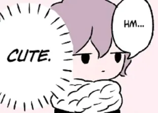 😍 CUTE. HM... süß, Anime, Sprechblase, hm, Chibi telegram sticker
