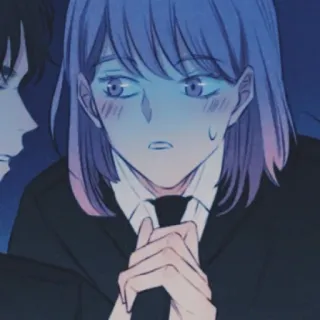 🏳️‍⚧️ anime, manga, ragazza, nervosa, arrossire, donna telegram sticker