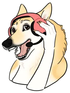 🎧 anjing, headset, mikrofon, gamer, hewan peliharaan, imut, binatang, domestik telegram sticker