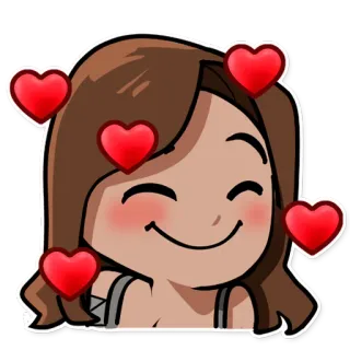 🥰 dibujos animados, corazón, amor, lindo, ilustración, mujer telegram sticker