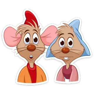 😳 Gus and Jaq Cinderella souris, disney, cendrillon, animaux, dessin animé whatsapp sticker