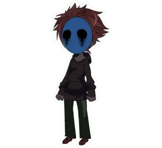 😭 Eyeless Jack creepypasta, horror, mask, monster, dark telegram sticker