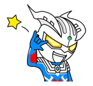 😉 kartun, karakter, biru, putih, bintang telegram sticker