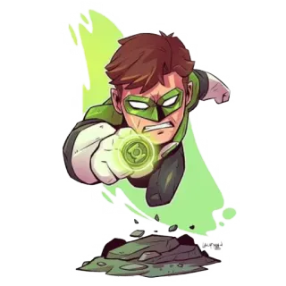 💍 Green Lantern 슈퍼히어로, 만화, 카툰, 그린 랜턴, DC 코믹스 telegram sticker