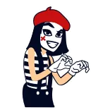 Mime Girl whatsapp stickers