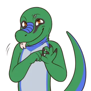 😘 kadal, furry, reptil, kartun, karakter, gestur telegram sticker