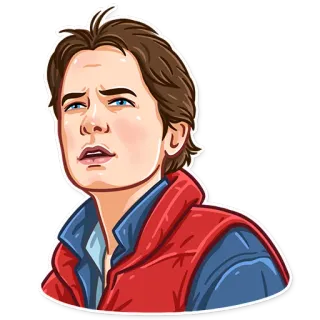 🙄 Marty McFly Back to the Future marty mcfly, back to the future, 80s, movie, character telegram sticker