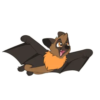 🦇 morcego, voando, fofo, animal, desenho animado telegram sticker