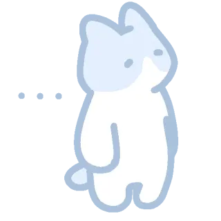 ☁️ chat, autocollant, animal, mignon, blanc, bleu, minimaliste whatsapp sticker