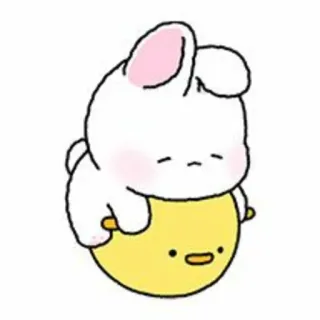 🐇 lapin, mignon, animal, dessin animé, poussin, kawaii, lapinou telegram sticker