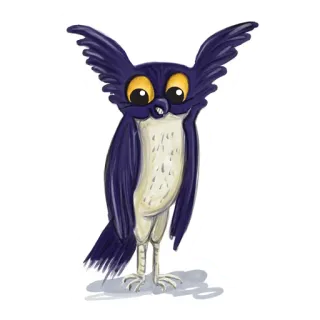 😃 Eule, Vogel, süß, Tier, Cartoon, Illustration telegram sticker