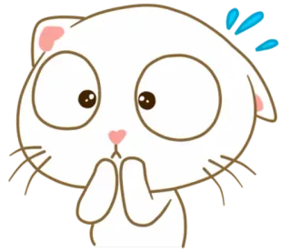 😳 cat, cartoon, shocked, cute, kawaii telegram sticker