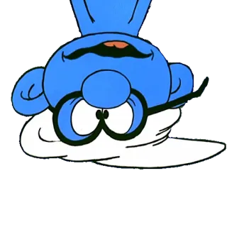 🙃 Papa Smurf puffo, cartone animato, blu, papà, puffi, leader, sottosopra telegram sticker