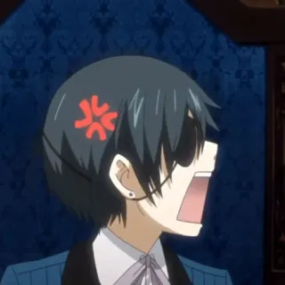 ♥️ Ciel Phantomhive Black Butler anime, manga, angry, frustrated, ciel phantomhive, black butler telegram sticker