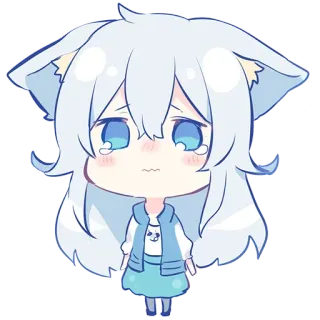 🥺 anime, cartoon, chibi, cute, girl, tears whatsapp sticker