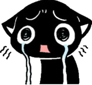 🌟 kucing, sedih, menangis, anime, kartun whatsapp sticker