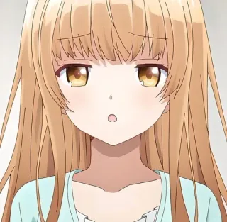 😮 Anime, Cô gái, Tóc vàng, Dễ thương, Chân dung telegram sticker