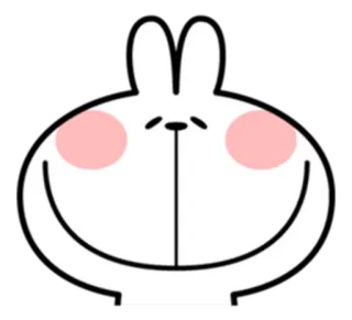 😌 lapin, lapinou, dessin animé, mignon, animal, blanc, rose, sourire telegram sticker