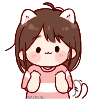 💞 @HAWKS Anime, Mèo, Kawaii, Dễ thương, Tai thú, Hoạt hình telegram sticker