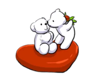 ❤ ursos, coração, amor, romance, beijo, rosa telegram sticker