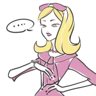 ⌚ phụ nữ, tóc vàng, thời trang, màu hồng, chờ đợi, khó chịu telegram sticker