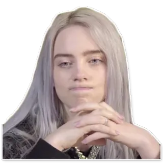 😐 Billie Eilish Билли Айлиш, певица, знаменитость, поп-звезда, музыкант telegram sticker