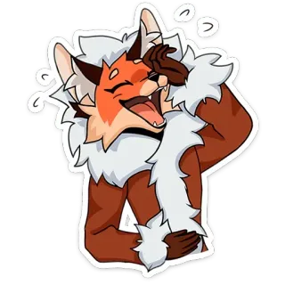 😂 renard, furry, anthropomorphe, dessin animé, animal telegram sticker