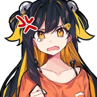 😠 anime, angry, sticker, character telegram sticker