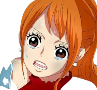 👑 Nami One Piece Nami, One Piece, animé, pleurer, triste whatsapp sticker