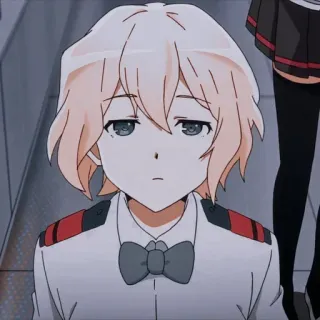 😒 Anime, Nhân vật, Chân dung, Nơ bướm, Đồng phục telegram sticker