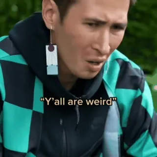 🤤 Y'all are weird weird, funny, reaction, people whatsapp sticker
